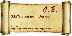 Günsberger Bence névjegykártya