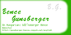 bence gunsberger business card